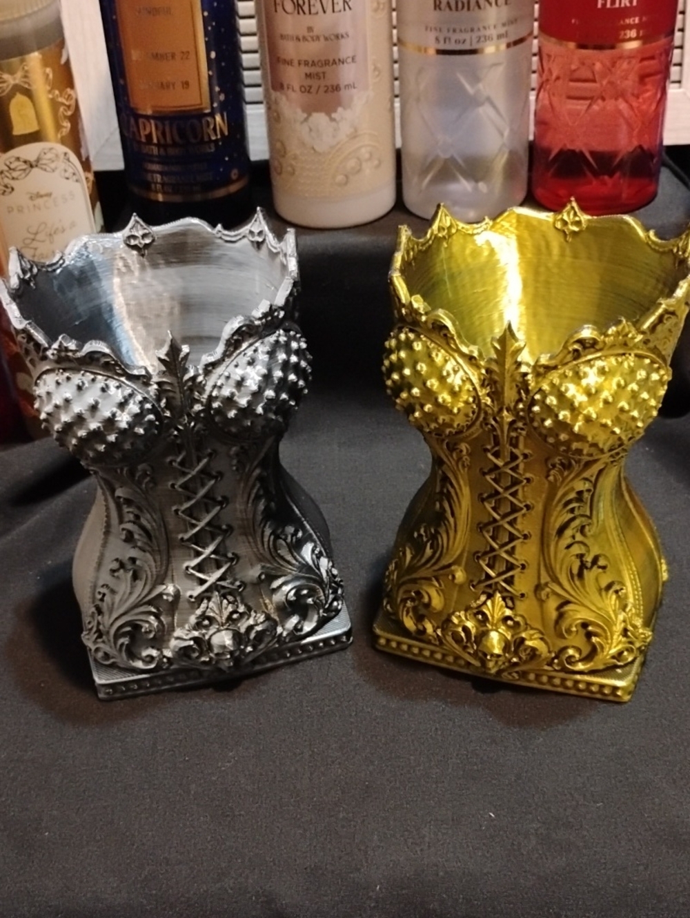 Victorian Corset Decorative Vase - Gold and Silver